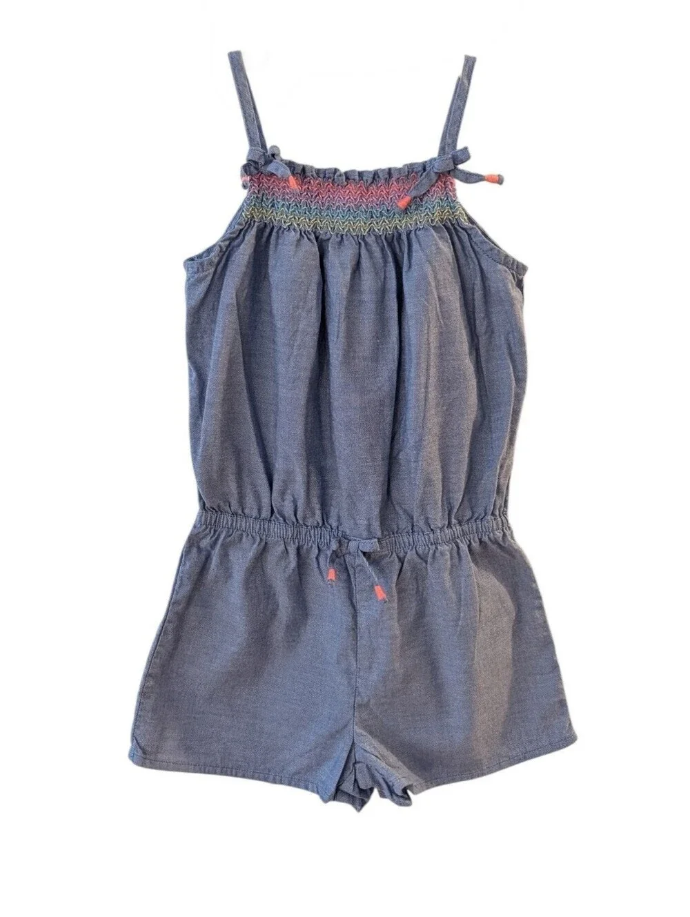 OshKosh B'gosh Girls Blue Summer Overall Cotton Size 6/6X